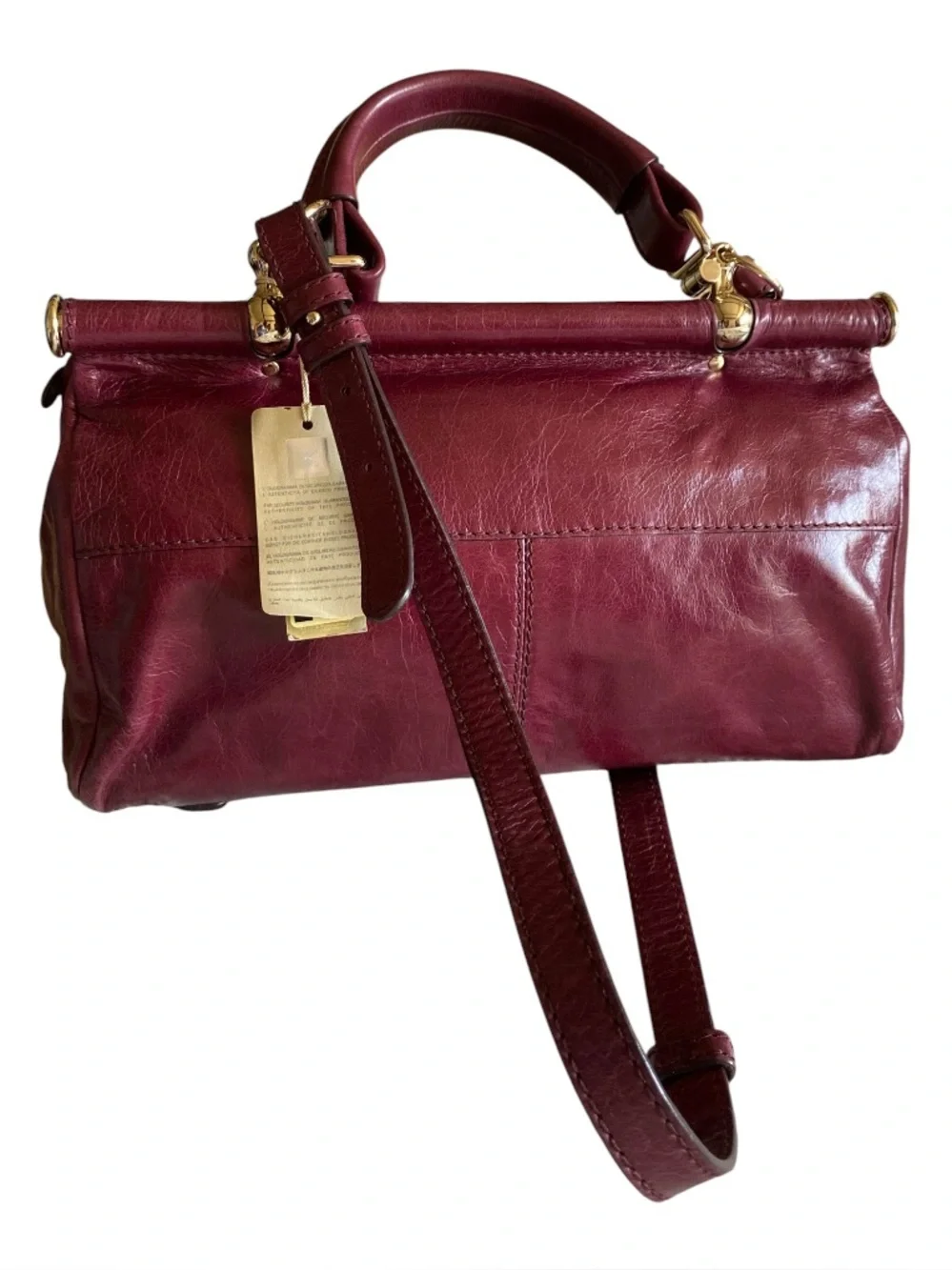 ROBERTO CAVALLI Burgundy Leather NWT Handbag